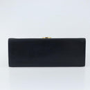 Salvatore Ferragamo Gancini Hand Bag Leather Navy Gold Auth bs33743-5