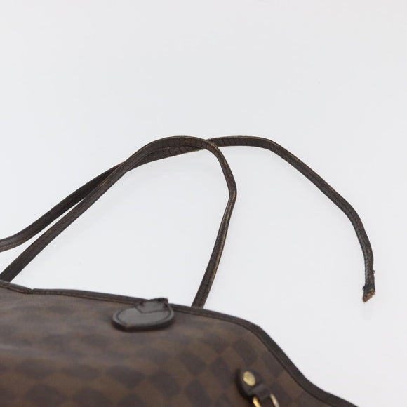 LOUIS VUITTON Damier Ebene Neverfull MM Tote Bag N51105 LV Auth bs33749