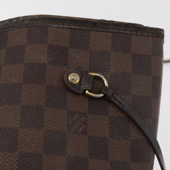 LOUIS VUITTON Damier Ebene Neverfull MM Tote Bag N51105 LV Auth bs33749