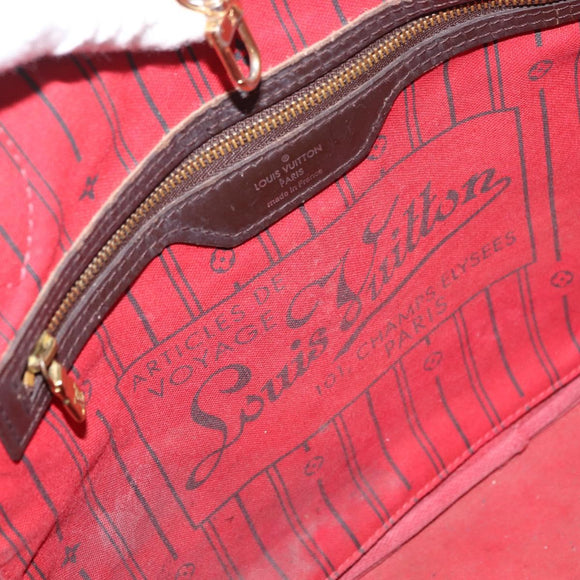 LOUIS VUITTON Damier Ebene Neverfull MM Tote Bag N51105 LV Auth bs33749