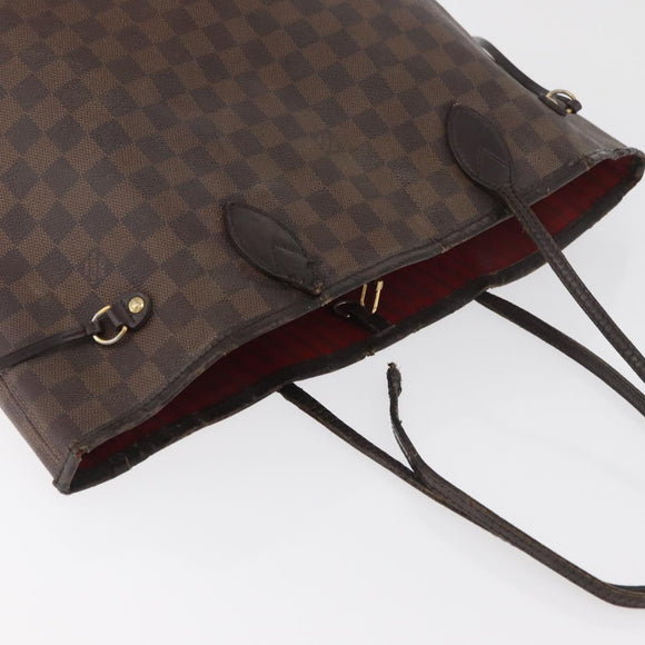 LOUIS VUITTON Damier Ebene Neverfull MM Tote Bag N51105 LV Auth bs33749