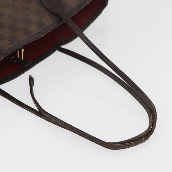 LOUIS VUITTON Damier Ebene Neverfull MM Tote Bag N51105 LV Auth bs33749