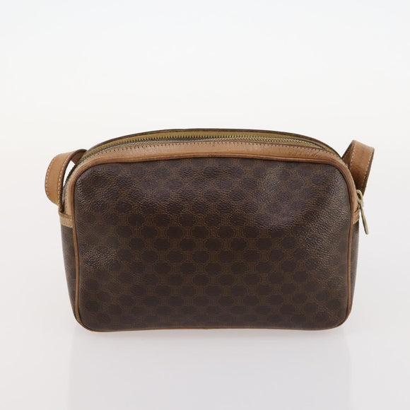 CELINE Macadam Canvas Shoulder Bag PVC Leather 2 Set Brown Auth bs33753