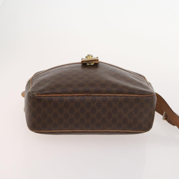 CELINE Macadam Canvas Shoulder Bag PVC Leather 2 Set Brown Auth bs33753