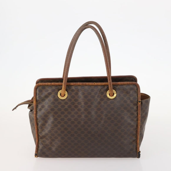 CELINE Macadam Canvas Shoulder Bag PVC Leather 2 Set Brown Auth bs33753