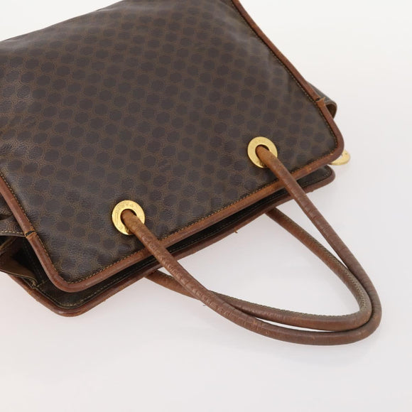 CELINE Macadam Canvas Shoulder Bag PVC Leather 2 Set Brown Auth bs33753