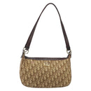 Christian Dior Trotter Canvas Shoulder Bag Beige Gold Auth bs33761-13