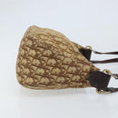 Christian Dior Trotter Canvas Shoulder Bag Beige Gold Auth bs33761-3