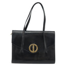 Christian Dior Hand Bag Leather Black Gold Auth bs33762-13