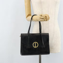 Christian Dior Hand Bag Leather Black Gold Auth bs33762-29