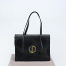 Christian Dior Hand Bag Leather Black Gold Auth bs33762-12