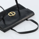 Christian Dior Hand Bag Leather Black Gold Auth bs33762-6