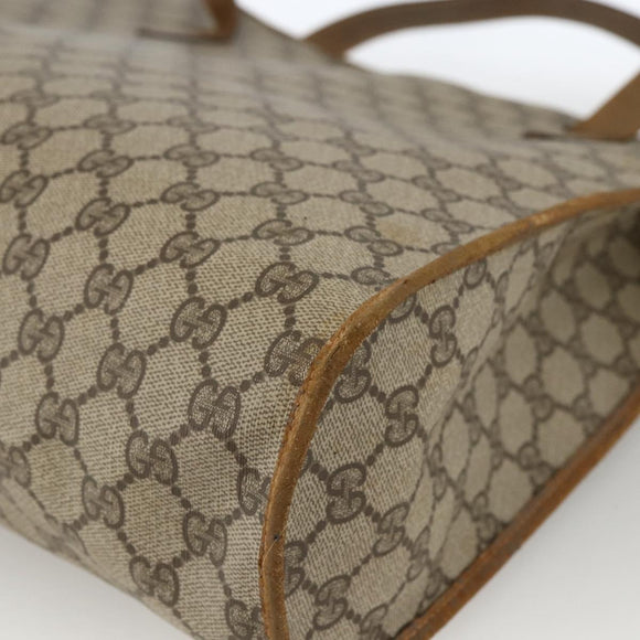 GUCCI GG Supreme Tote Bag PVC Beige Gold 92 02 998 Auth bs33769