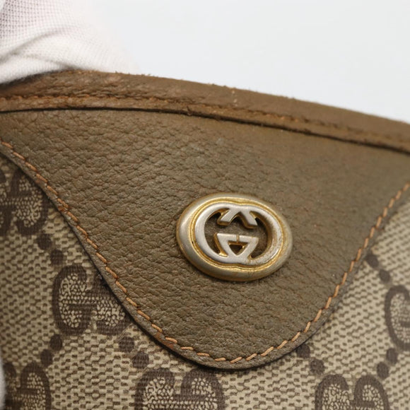 GUCCI GG Supreme Tote Bag PVC Beige Gold 92 02 998 Auth bs33769