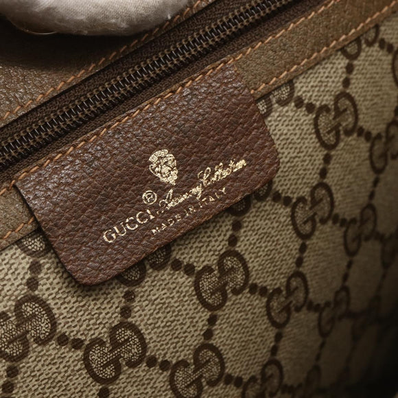 GUCCI GG Supreme Tote Bag PVC Beige Gold 92 02 998 Auth bs33769