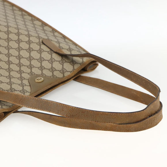 GUCCI GG Supreme Tote Bag PVC Beige Gold 92 02 998 Auth bs33769