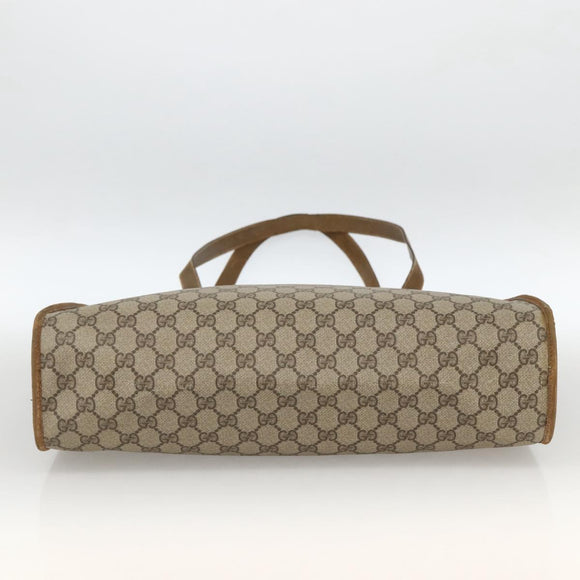 GUCCI GG Supreme Tote Bag PVC Beige Gold 92 02 998 Auth bs33769