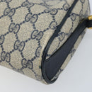 GUCCI GG Supreme Sherry Line Bag PVC Navy Gold Red 89 02 018 Auth bs33770-9