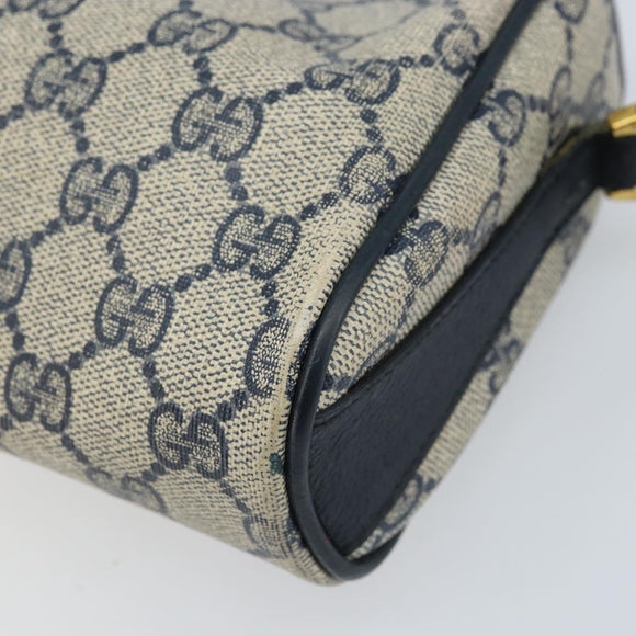 GUCCI GG Supreme Sherry Line Bag PVC Navy Gold Red 89 02 018 Auth bs33770