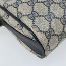 GUCCI GG Supreme Sherry Line Bag PVC Navy Gold Red 89 02 018 Auth bs33770-16
