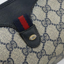 GUCCI GG Supreme Sherry Line Bag PVC Navy Gold Red 89 02 018 Auth bs33770-17