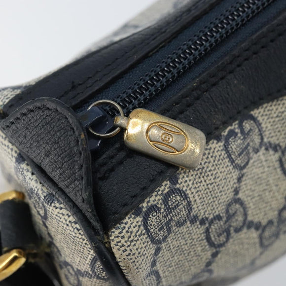 GUCCI GG Supreme Sherry Line Bag PVC Navy Gold Red 89 02 018 Auth bs33770