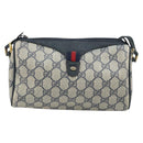 GUCCI GG Supreme Sherry Line Bag PVC Navy Gold Red 89 02 018 Auth bs33770-13