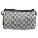 GUCCI GG Supreme Sherry Line Bag PVC Navy Gold Red 89 02 018 Auth bs33770-2