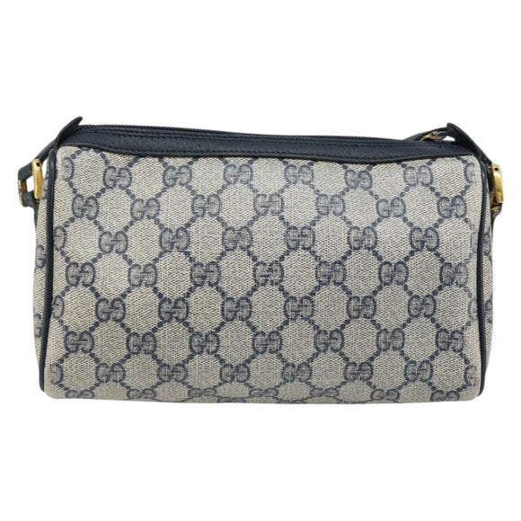 GUCCI GG Supreme Sherry Line Bag PVC Navy Gold Red 89 02 018 Auth bs33770