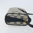 GUCCI GG Supreme Sherry Line Bag PVC Navy Gold Red 89 02 018 Auth bs33770-3