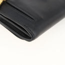 Miu Miu Lange Geldbörse Leder Schwarz Gold Auth bs33771-16
