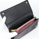 Miu Miu Lange Geldbörse Leder Schwarz Gold Auth bs33771-8