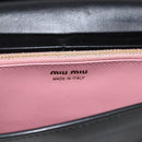 Miu Miu Lange Geldbörse Leder Schwarz Gold Auth bs33771-19