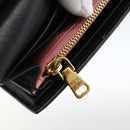 Miu Miu Lange Geldbörse Leder Schwarz Gold Auth bs33771-9