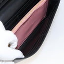 Miu Miu Lange Geldbörse Leder Schwarz Gold Auth bs33771-21