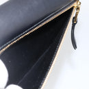 Miu Miu Lange Geldbörse Leder Schwarz Gold Auth bs33771-11