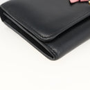 Miu Miu Lange Geldbörse Leder Schwarz Gold Auth bs33771-14