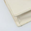 SAINT LAURENT Chain Shoulder Bag Leather White Silver Auth bs33774-14