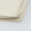 SAINT LAURENT Chain Shoulder Bag Leather White Silver Auth bs33774-15