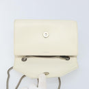 SAINT LAURENT Chain Shoulder Bag Leather White Silver Auth bs33774-10