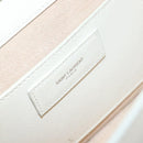 SAINT LAURENT Chain Shoulder Bag Leather White Silver Auth bs33774-17