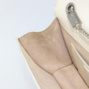 SAINT LAURENT Chain Shoulder Bag Leather White Silver Auth bs33774-19