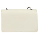 SAINT LAURENT Chain Shoulder Bag Leather White Silver Auth bs33774-2