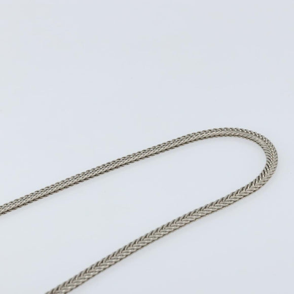 SAINT LAURENT Chain Shoulder Bag Leather White Silver Auth bs33774