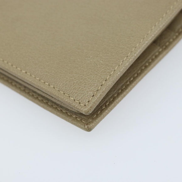 GUCCI Wallet Leather Beige Gold 034 4276 0781 0 Auth bs33775
