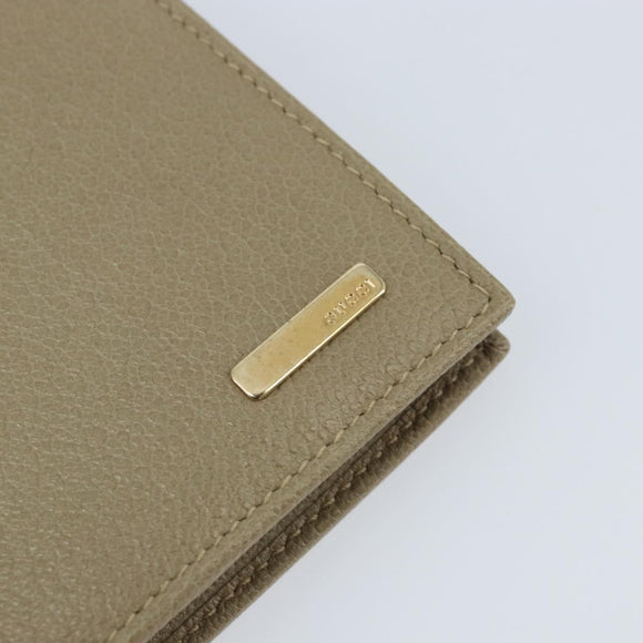 GUCCI Wallet Leather Beige Gold 034 4276 0781 0 Auth bs33775