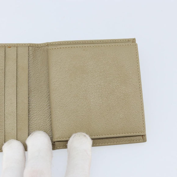 GUCCI Wallet Leather Beige Gold 034 4276 0781 0 Auth bs33775