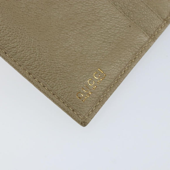 GUCCI Wallet Leather Beige Gold 034 4276 0781 0 Auth bs33775