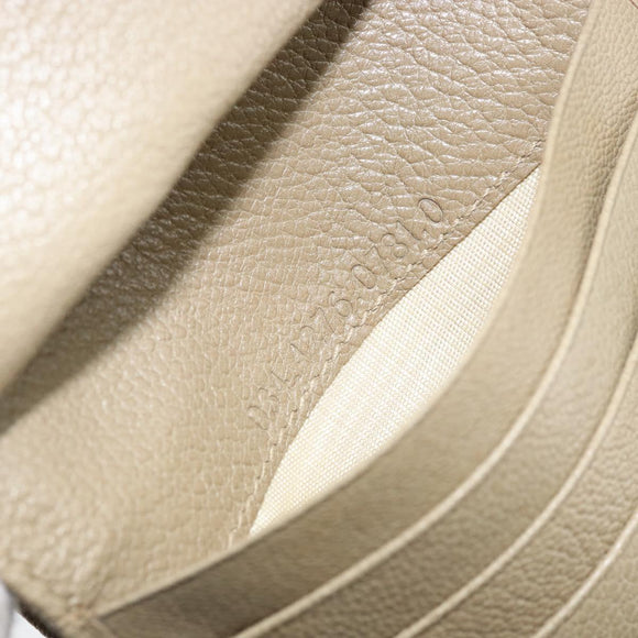 GUCCI Wallet Leather Beige Gold 034 4276 0781 0 Auth bs33775