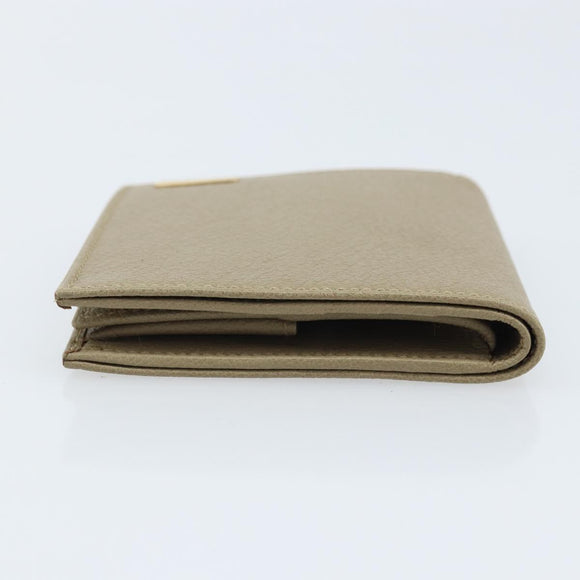 GUCCI Wallet Leather Beige Gold 034 4276 0781 0 Auth bs33775